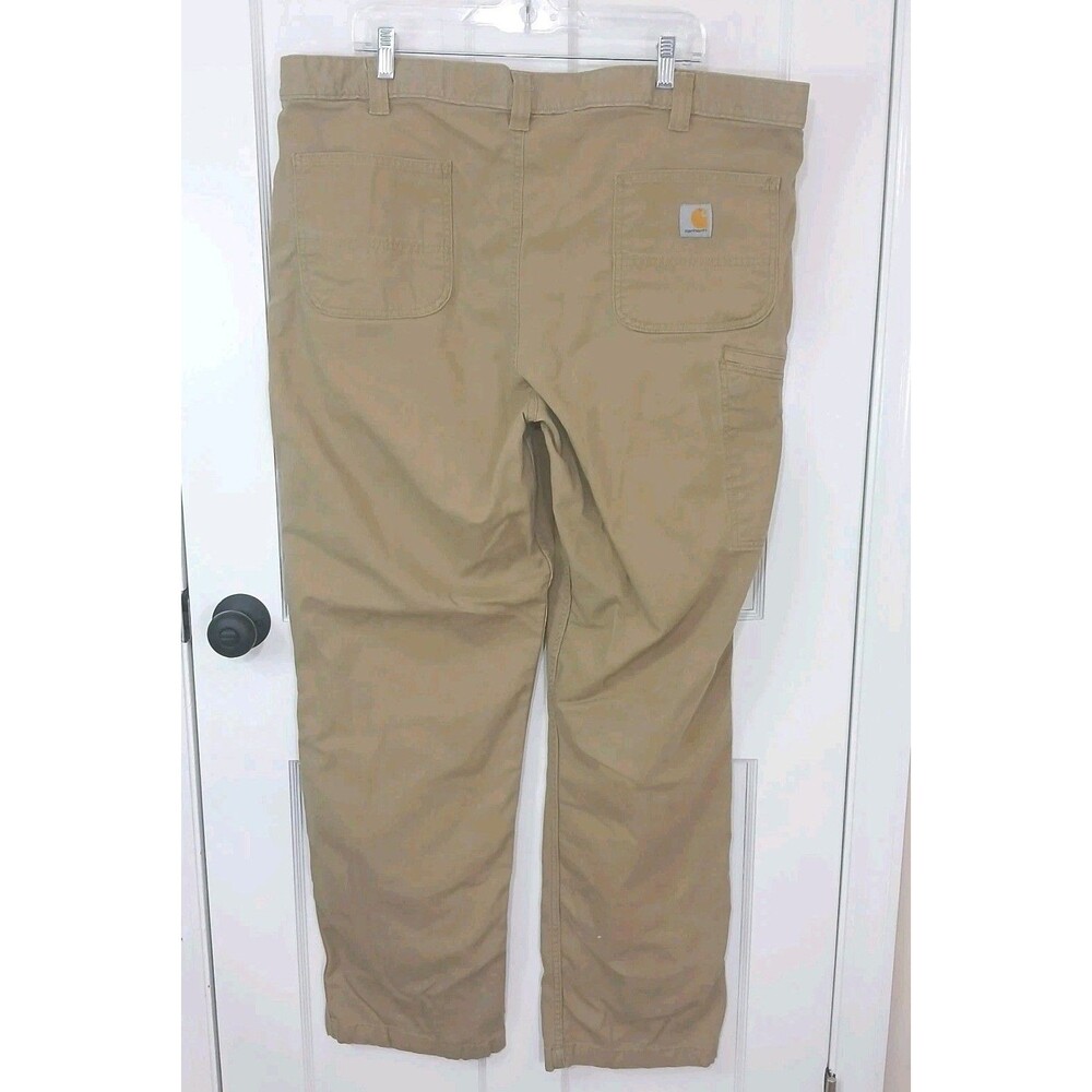 Carhartt Rugged Flex Relaxed Fit Canvas Work Pants Men Tan Utility Jeans 42x32